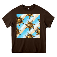Chocolate Brown leopard sun seamless pattern Heavy Core Tee - BundleAndBundleShop