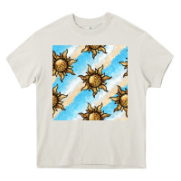 Cream leopard sun seamless pattern Heavy Core Tee - BundleAndBundleShop