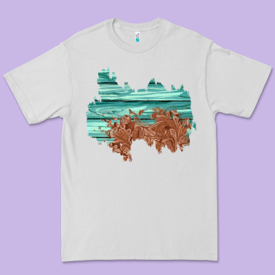 Wood Leather Patch Premium Tee Designed By Adodesignshop