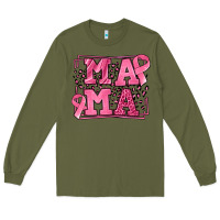 Army Green Breast Cancer Awareness mama Long Sleeve Tee - LillyAllenDesigns