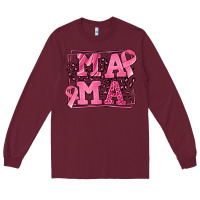 Burgundy Breast Cancer Awareness mama Long Sleeve Tee - LillyAllenDesigns