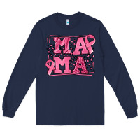Navy Breast Cancer Awareness mama Long Sleeve Tee - LillyAllenDesigns