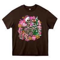 Chocolate Brown pink coffee gifts christmas skeleton coffee Heavy Core Tee - AdoDesignShop