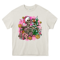 Cream pink coffee gifts christmas skeleton coffee Heavy Core Tee - AdoDesignShop