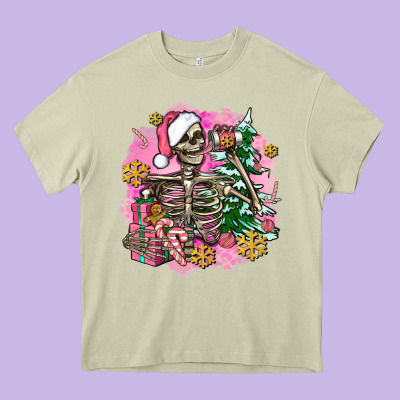 Pink Coffee Gifts Christmas Skeleton Coffee Heavy Core Tee Designed By Adodesignshop