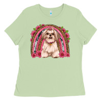 Matcha shih tzu floral rainbow Ladies Tee - Artiststas