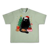 Oil Green christmas black cat Urban Heavy Tee - MaliasSmallBusiness