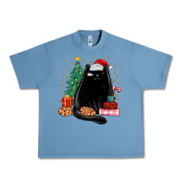 Pebble Blue christmas black cat Urban Heavy Tee - MaliasSmallBusiness