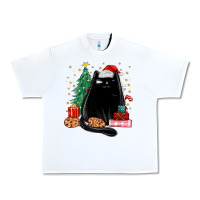 White christmas black cat Urban Heavy Tee - MaliasSmallBusiness