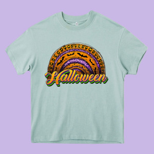 Halloween Rainbow Heavy Core Tee Designed By Jahusdesignshop