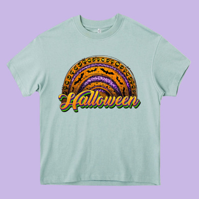 Halloween Rainbow Heavy Core Tee Designed By Jahusdesignshop
