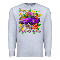 Heather Grey happy mardi gras truck olivia Premium Sweatshirt - OliviaCreatesArt