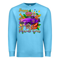 Ocean Blue happy mardi gras truck olivia Premium Sweatshirt - OliviaCreatesArt