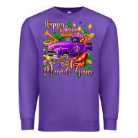 Purple happy mardi gras truck olivia Premium Sweatshirt - OliviaCreatesArt