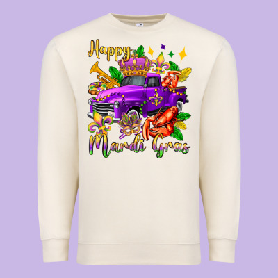 Happy Mardi Gras Truck Olivia Premium Sweatshirt Designed By Oliviacreatesart