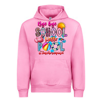 Fuchsia Pink Bye Bye School Hello Pool Teacher  Squad Urban Hoodie - CowhideDigitalArt