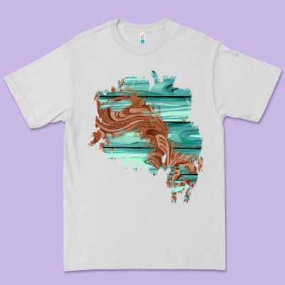 Wood Leather Patch Premium Tee Designed By Adodesignshop