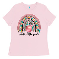 Bubblegum Pink hello 5th grade Ladies Tee - JahusDesignShop