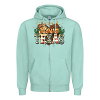 Seafoam Love Texas 4th of july Zipper Hoodie - HowdyJamesFarm