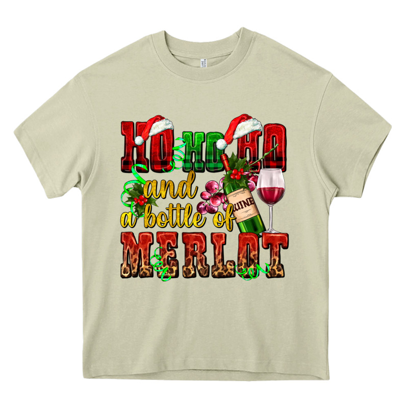 Ho Ho Ho And A Bottle Of Merlot Heavy Core Tee by AdoDesignShop | Teevron