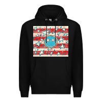 Black America flag smiley  tumbler Premium Hoodie - HowdyJamesFarm