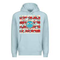 Blue Mist America flag smiley  tumbler Premium Hoodie - HowdyJamesFarm