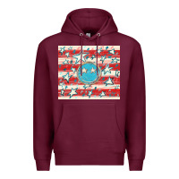 Burgundy America flag smiley  tumbler Premium Hoodie - HowdyJamesFarm