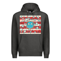 Charcoal Heather America flag smiley  tumbler Premium Hoodie - HowdyJamesFarm