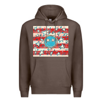 Coffee America flag smiley  tumbler Premium Hoodie - HowdyJamesFarm