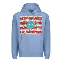 Colony Blue America flag smiley  tumbler Premium Hoodie - HowdyJamesFarm