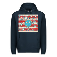 Navy America flag smiley  tumbler Premium Hoodie - HowdyJamesFarm