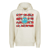 Oatmeal Heather America flag smiley  tumbler Premium Hoodie - HowdyJamesFarm