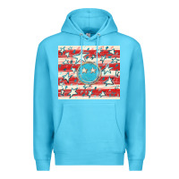 Ocean Blue America flag smiley  tumbler Premium Hoodie - HowdyJamesFarm