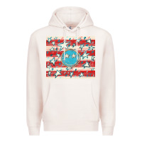 Pale Pink America flag smiley  tumbler Premium Hoodie - HowdyJamesFarm