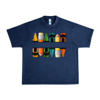 Navy custom crayons with pencil Urban Heavy Tee - NancyCooperArtShop