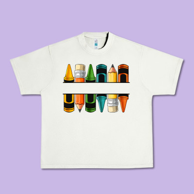 Custom Crayons With Pencil Urban Heavy Tee Designed By Nancycooperartshop
