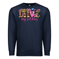 Navy love my soldier olivia Premium Sweatshirt - OliviaCreatesArt