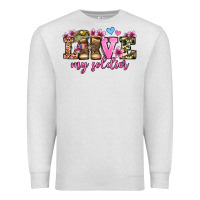 Oatmeal Heather love my soldier olivia Premium Sweatshirt - OliviaCreatesArt