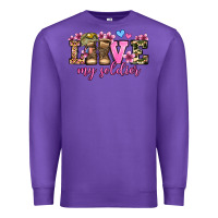 Purple love my soldier olivia Premium Sweatshirt - OliviaCreatesArt