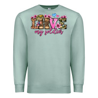 Seafoam love my soldier olivia Premium Sweatshirt - OliviaCreatesArt