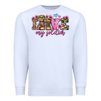 White love my soldier olivia Premium Sweatshirt - OliviaCreatesArt