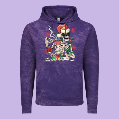 Skeleton Santa Vintage Hoodie Designed By Maliassmallbusiness
