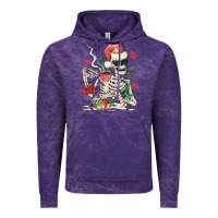 Cloud Purple skeleton santa Vintage Hoodie - MaliasSmallBusiness