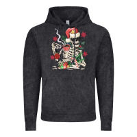 Vintage Black skeleton santa Vintage Hoodie - MaliasSmallBusiness
