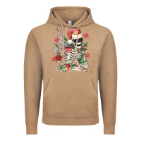 Vintage Coffee skeleton santa Vintage Hoodie - MaliasSmallBusiness