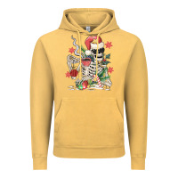 Vintage Mustard skeleton santa Vintage Hoodie - MaliasSmallBusiness