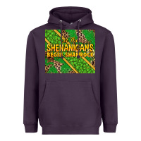Plum Let the shenanigans begin shamrock tumbler Heavyweight Hoodie - HowdyJamesFarm