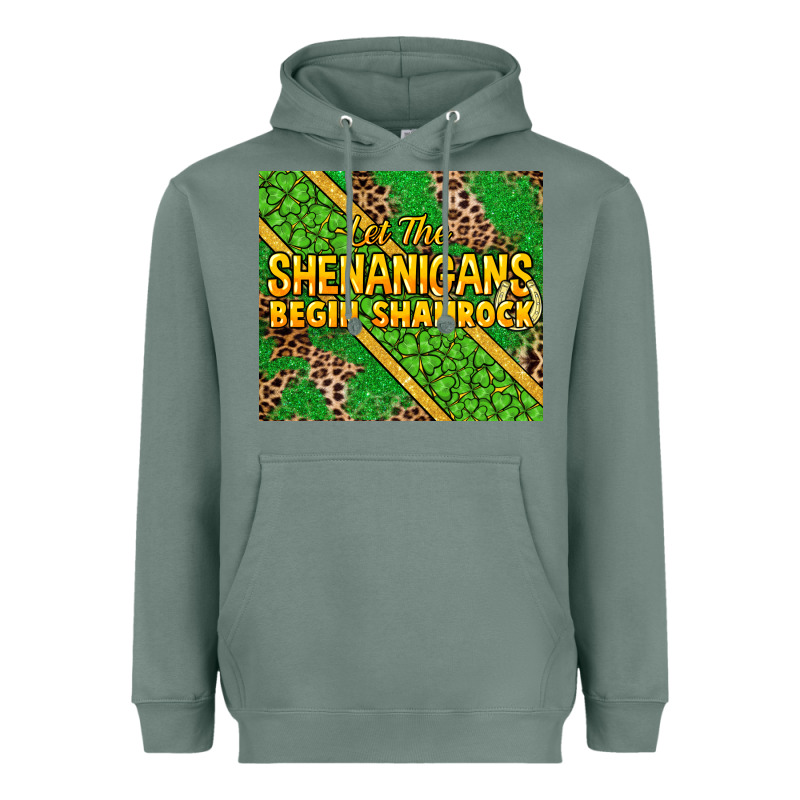 Let The Shenanigans Begin Shamrock Tumbler Heavyweight Hoodie by HowdyJamesFarm | Teevron