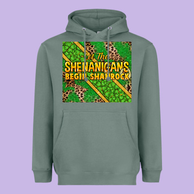 Let The Shenanigans Begin Shamrock Tumbler Heavyweight Hoodie Designed By Howdyjamesfarm