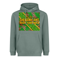 Sage Let the shenanigans begin shamrock tumbler Heavyweight Hoodie - HowdyJamesFarm